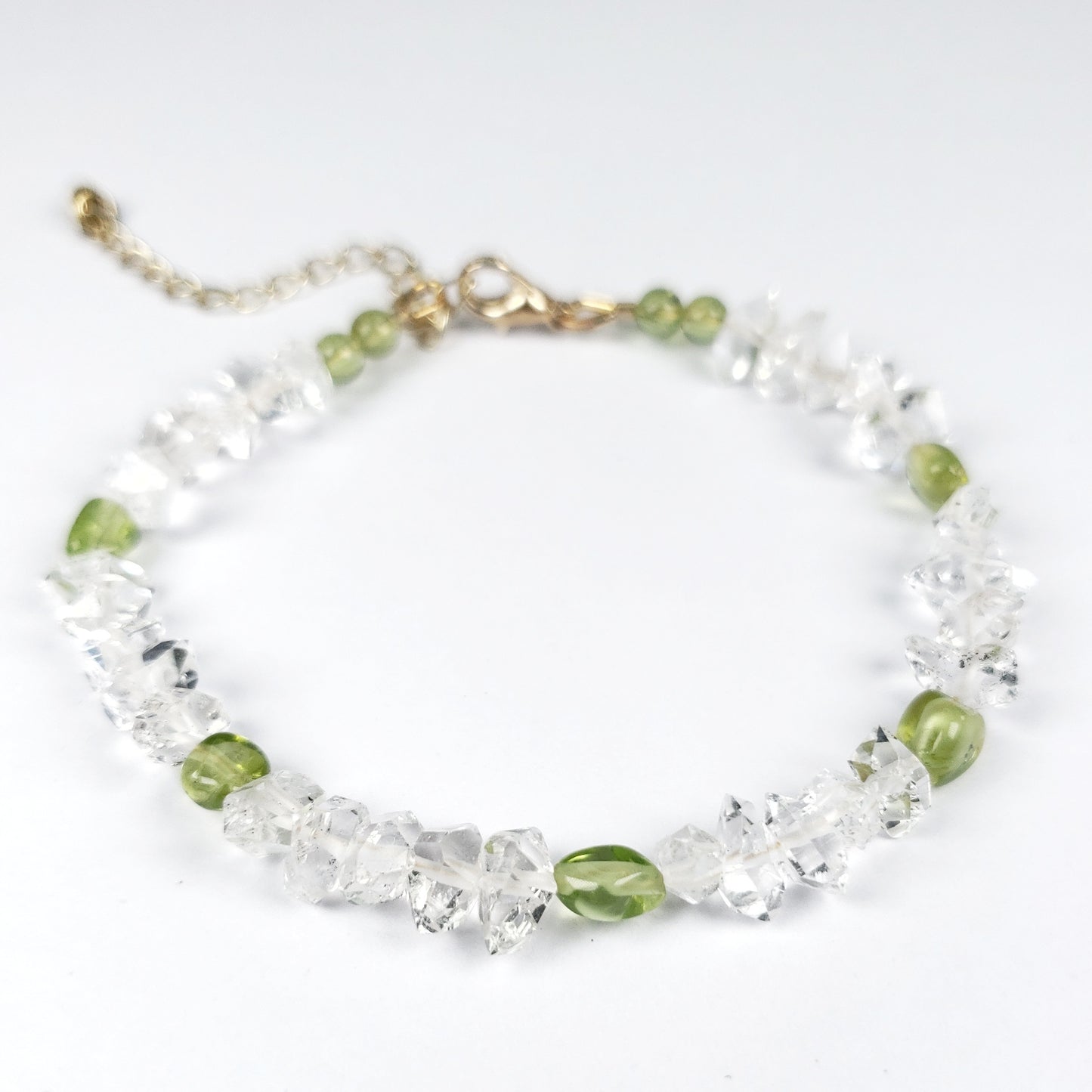 Enchanted Herkimer bracelet 祈願閃靈鑽手鏈 - Wealth(橄欖石)
